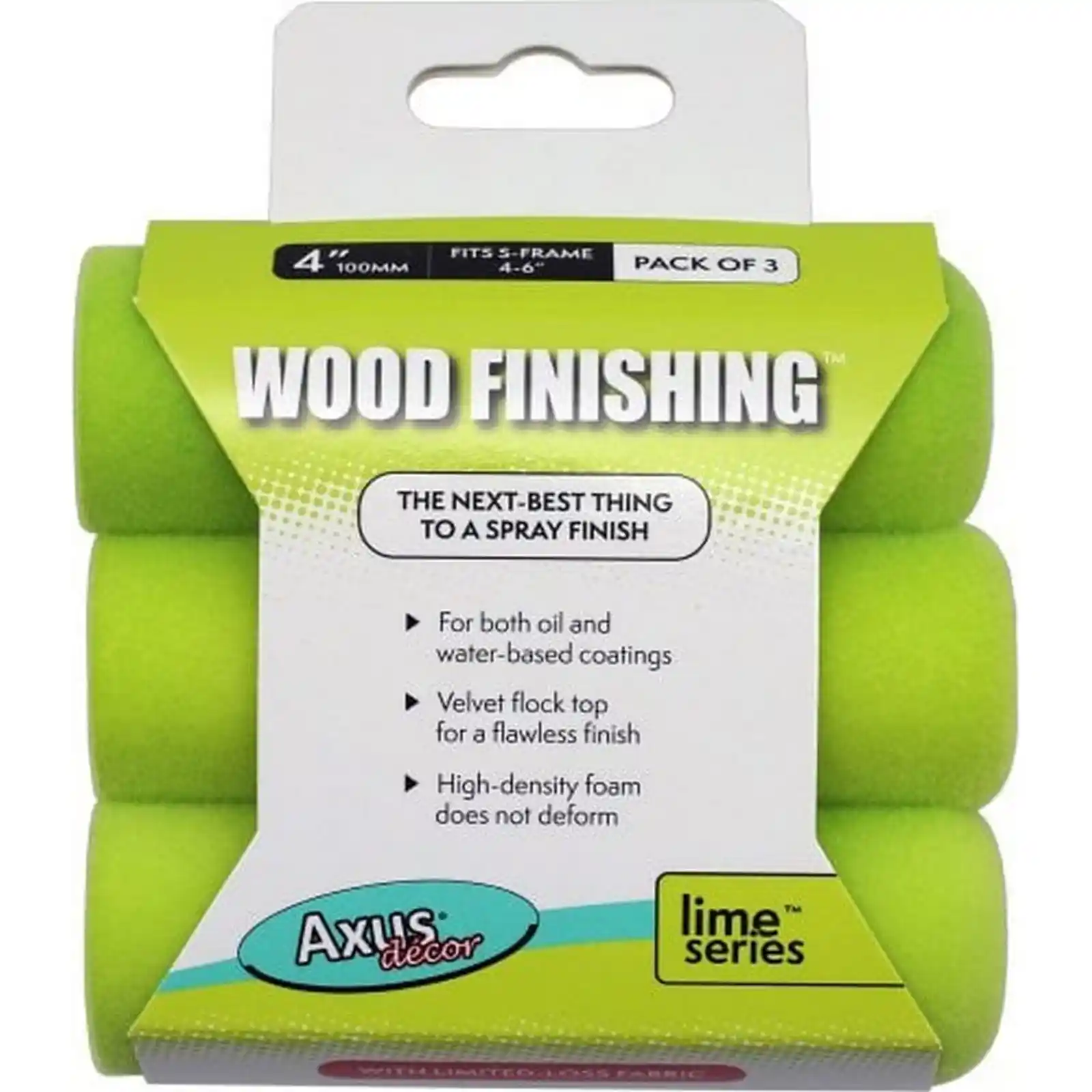 Rola trafalet Wood Finishing, 10 cm; pachet triplu, Axus [2]