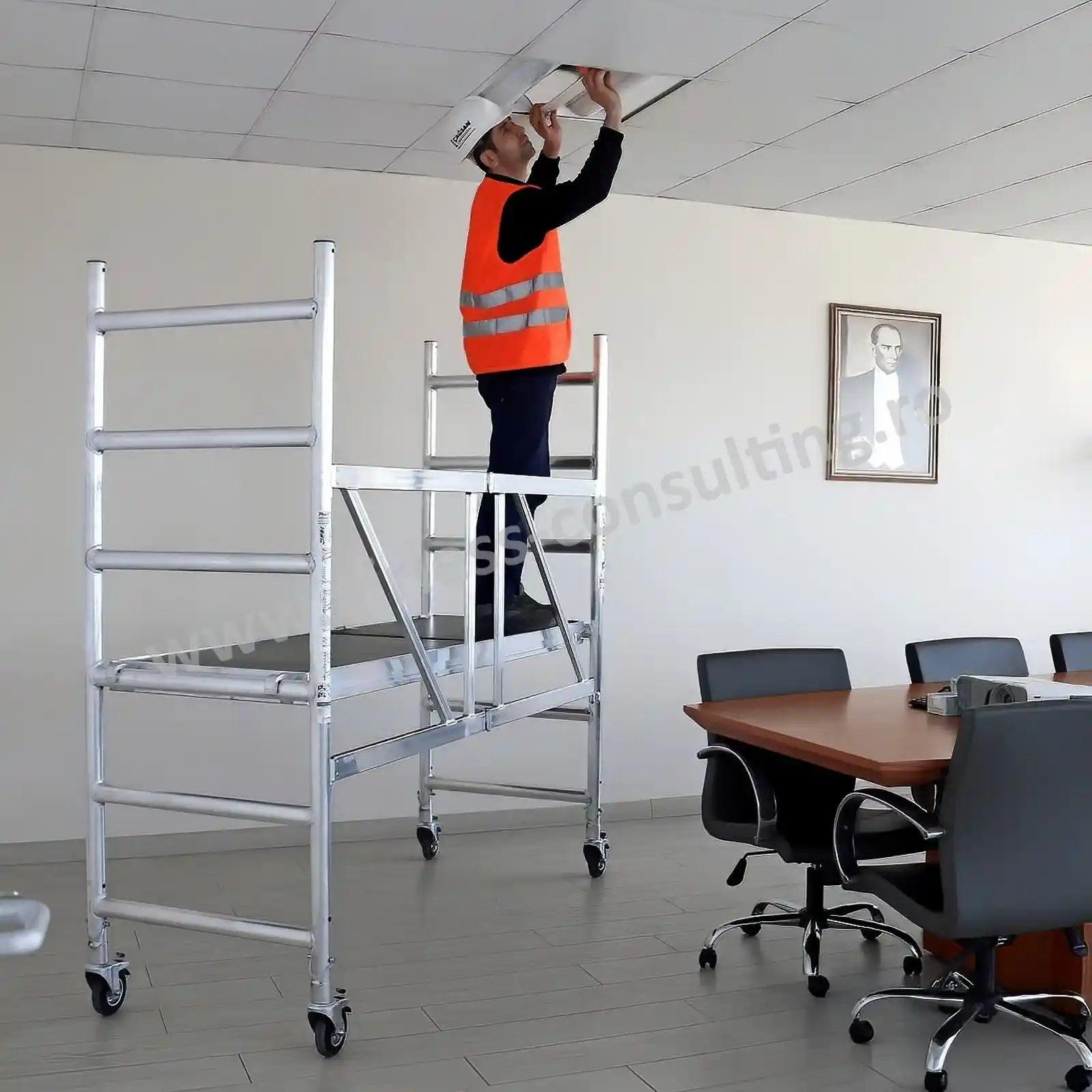 Schela mobila profesionala, aluminiu, ProTUBE F90, Bisonte, inaltime 2.7 m [6]
