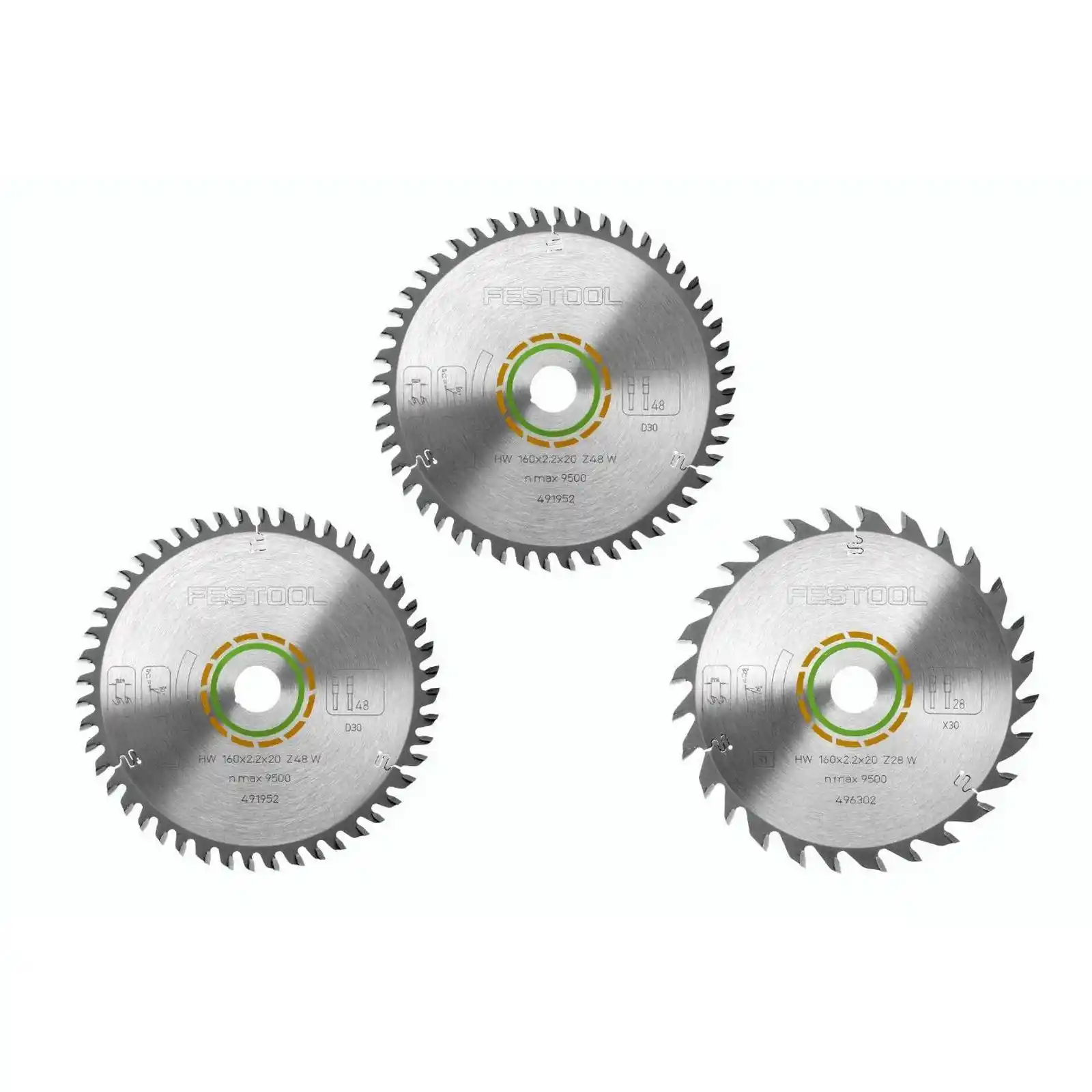 Set de panze de ferastrau circular KSB-SORT/3 W 160x2,2, Festool [2]