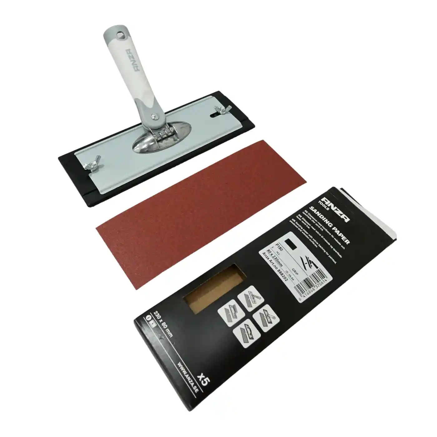 Slefuitor manual, Anza, cu foaie abraziva P80 si Prelungitor Anza Elite 115-197 cm [2]