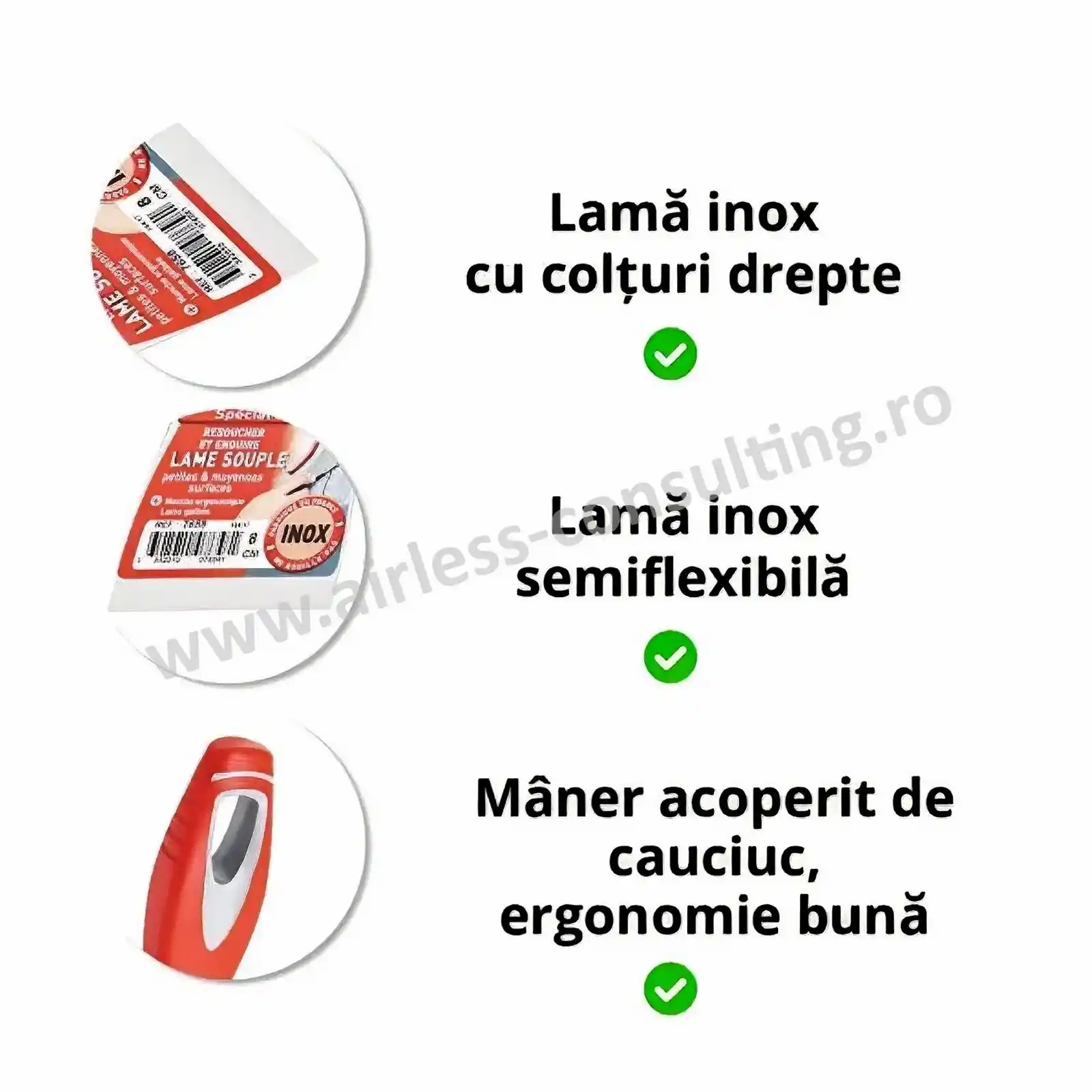 Spaclu clasic 15 cm, OCAI, lama inox semiflexibila [2]
