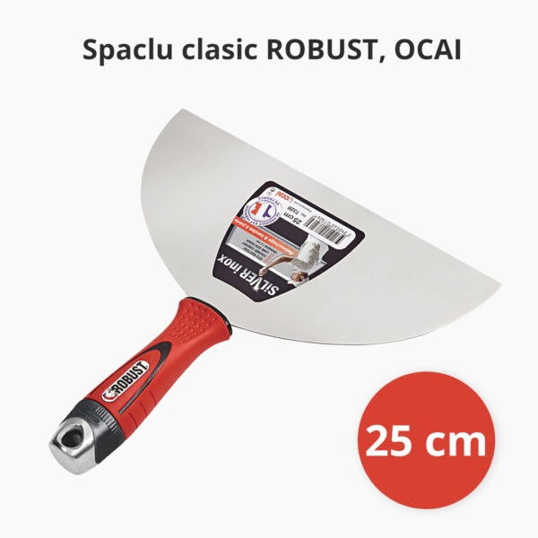 Spaclu inox clasic OCAI, 25 cm, maner cauciucat si bit surubelnita integrat [3]