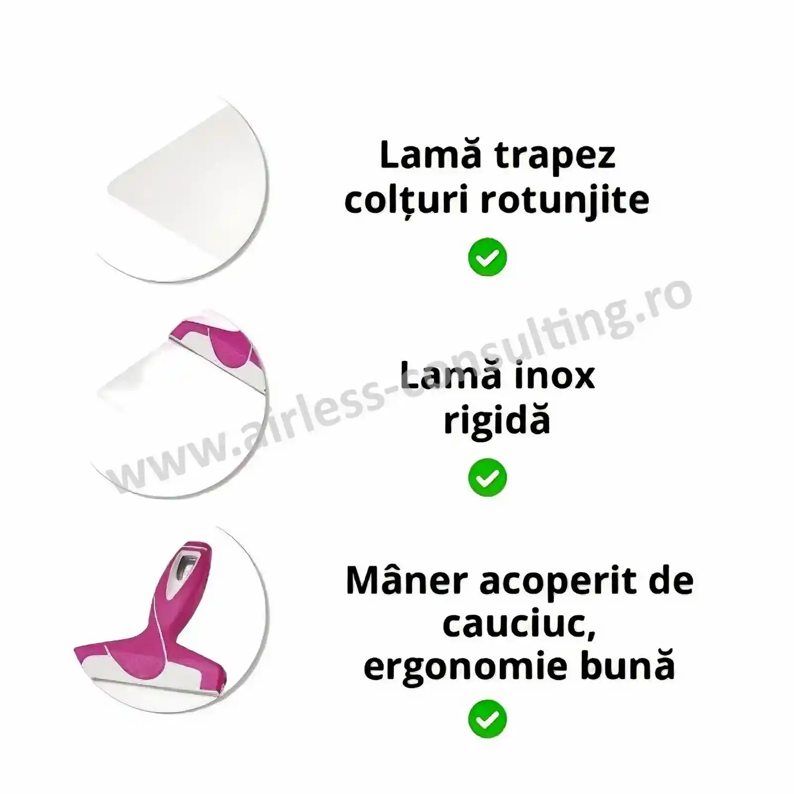 Spaclu trapez,  24 cm, OCAI, lama inox rigida [2]