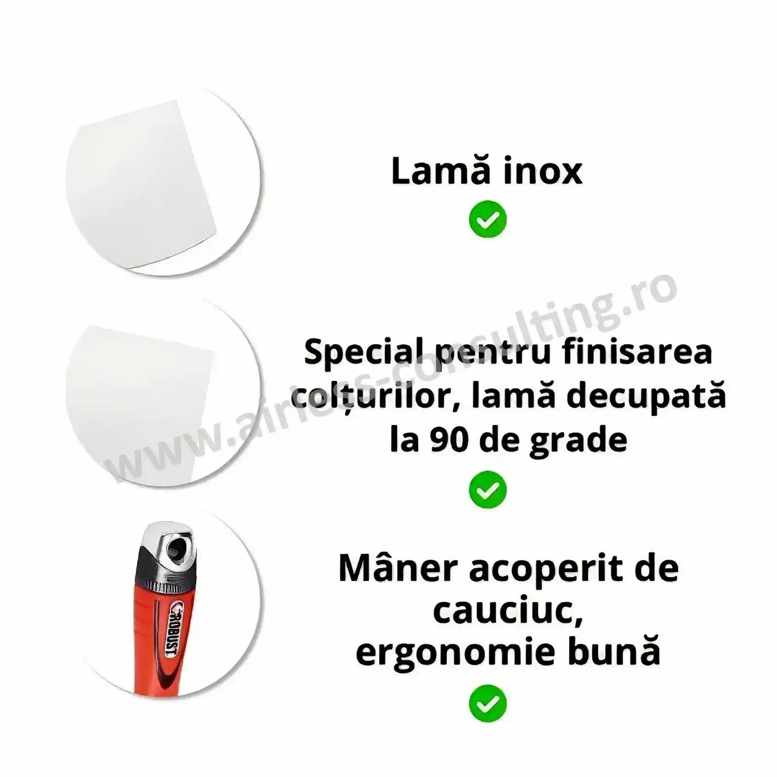 Spaclu triunghi, OCAI, lama inox rigida [3]