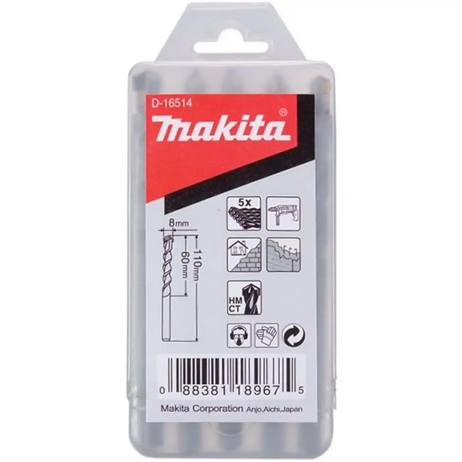 Promotii si oferte - 5 BURGHIE ZIDARIE TIJA CILINDRICA 8x110, Makita