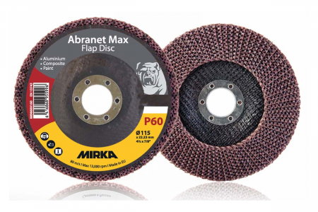 Unelte si scule Mirka - Abraziv Abranet Max Flap Disc, diametru 115mm, T29 ALOX, 120, 10 bucati/pachet, Mirka
