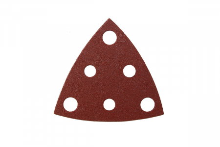 Abrazivi Mirka - Abraziv triunghular rosu, 81 x 81 x 81mm, 6 gauri, Grip, P180, 5 bucati/pachet, Mirka