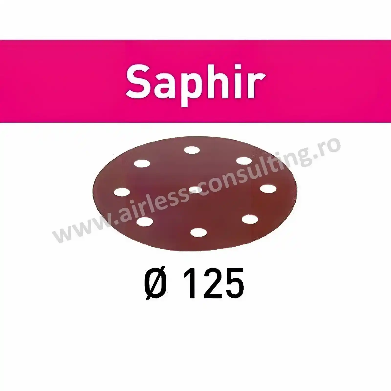 Material abraziv smirghel pentru RO 125, ES 125, ETS 125, ETSC 125, ETS EC 125, LEX 125 - Abrazive Saphir, D125, P80 SA/25, Festool