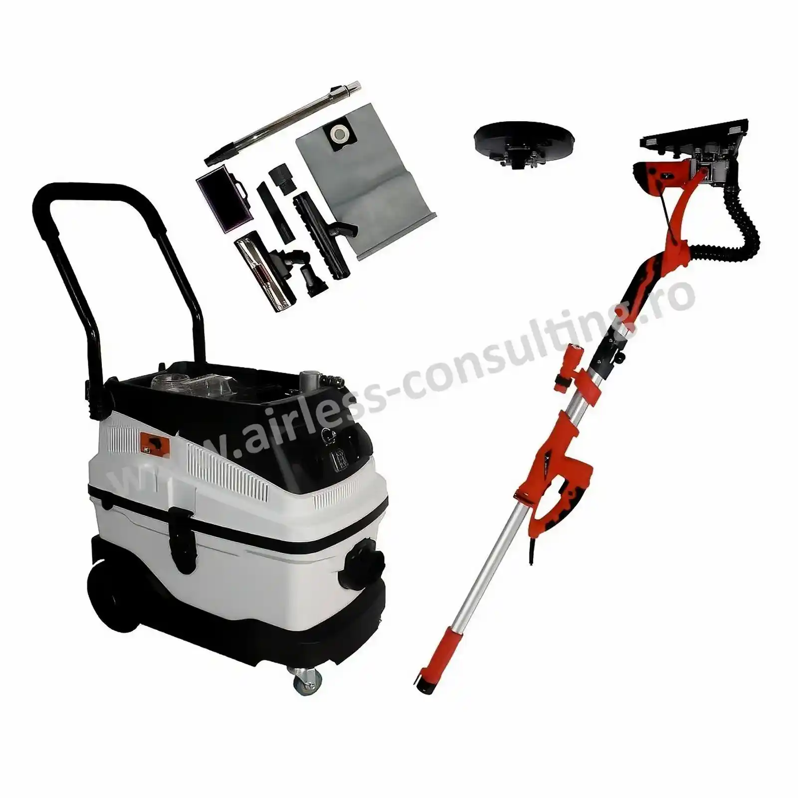 Slefuitor pereti cu aspirator - Aspirator cu slefuitor, pentru pereti, tavan, Bisonte, SPA3001 501