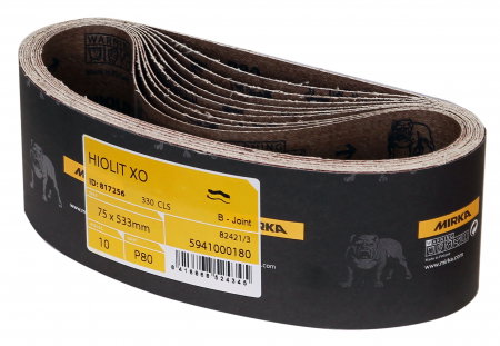 Abrazivi Mirka - Banda abraziva HIOLIT XO, 75x533mm, P120, 10 buc/pachet, Mirka