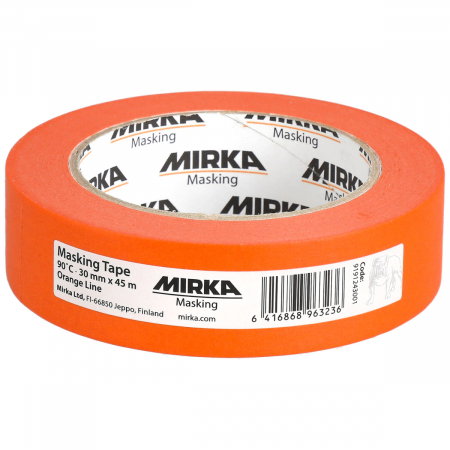 Unelte si scule Mirka - Banda de mascare 90˚C, linie portocalie 30mm x45m, 30 buc/pachet, Mirka