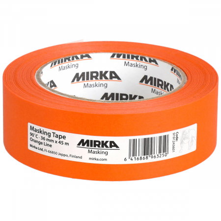 Unelte si scule Mirka - Banda de mascare 90˚C, linie portocalie 36mm x45m, 24 buc/pachet, Mirka
