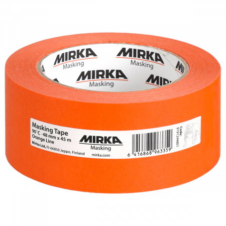 Unelte si scule Mirka - Banda de mascare 90˚C, linie portocalie 48mm x45m, 18 buc/pachet, Mirka