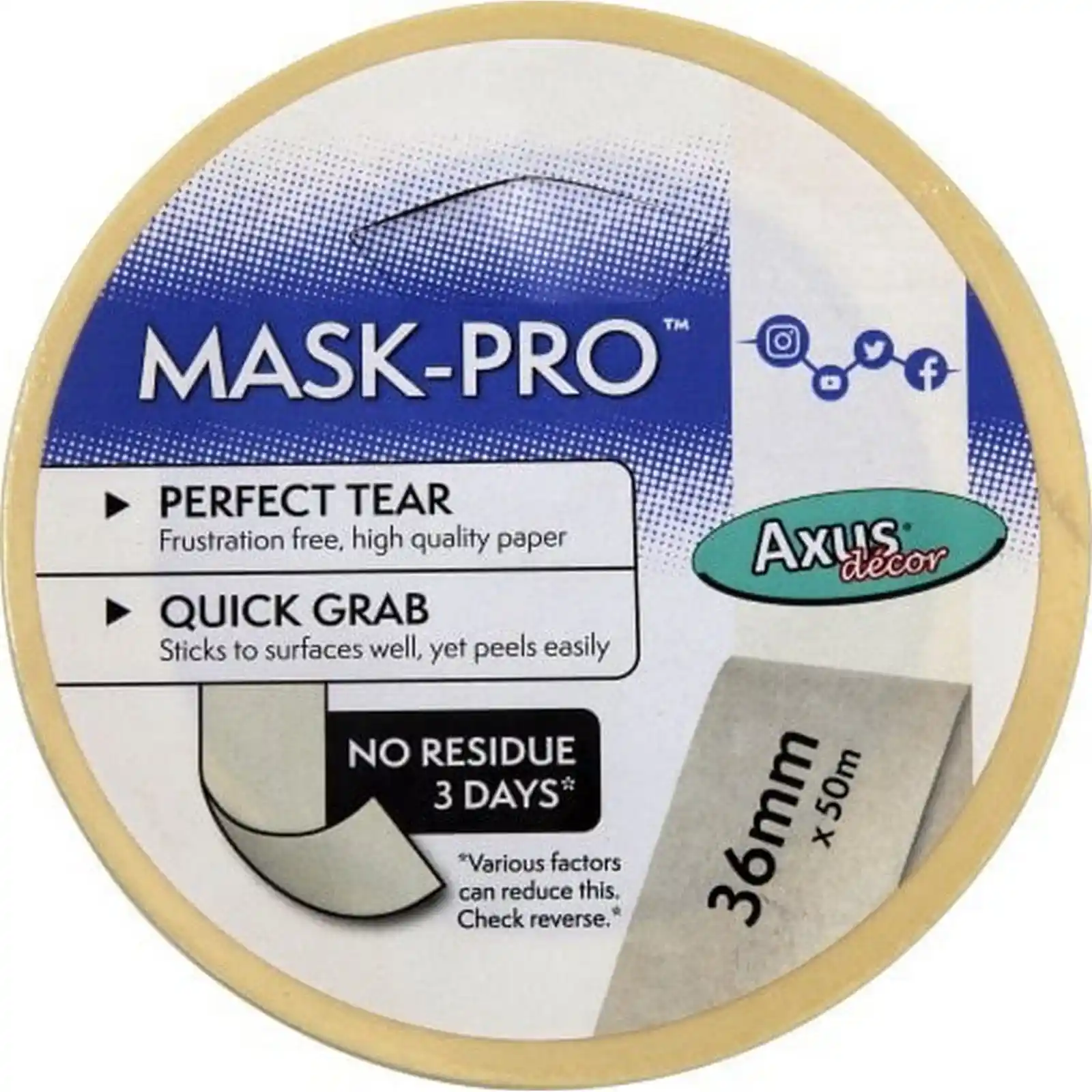 Banda de Mascare Mask-Pro, 36 mm x 50 m, Axus [1]