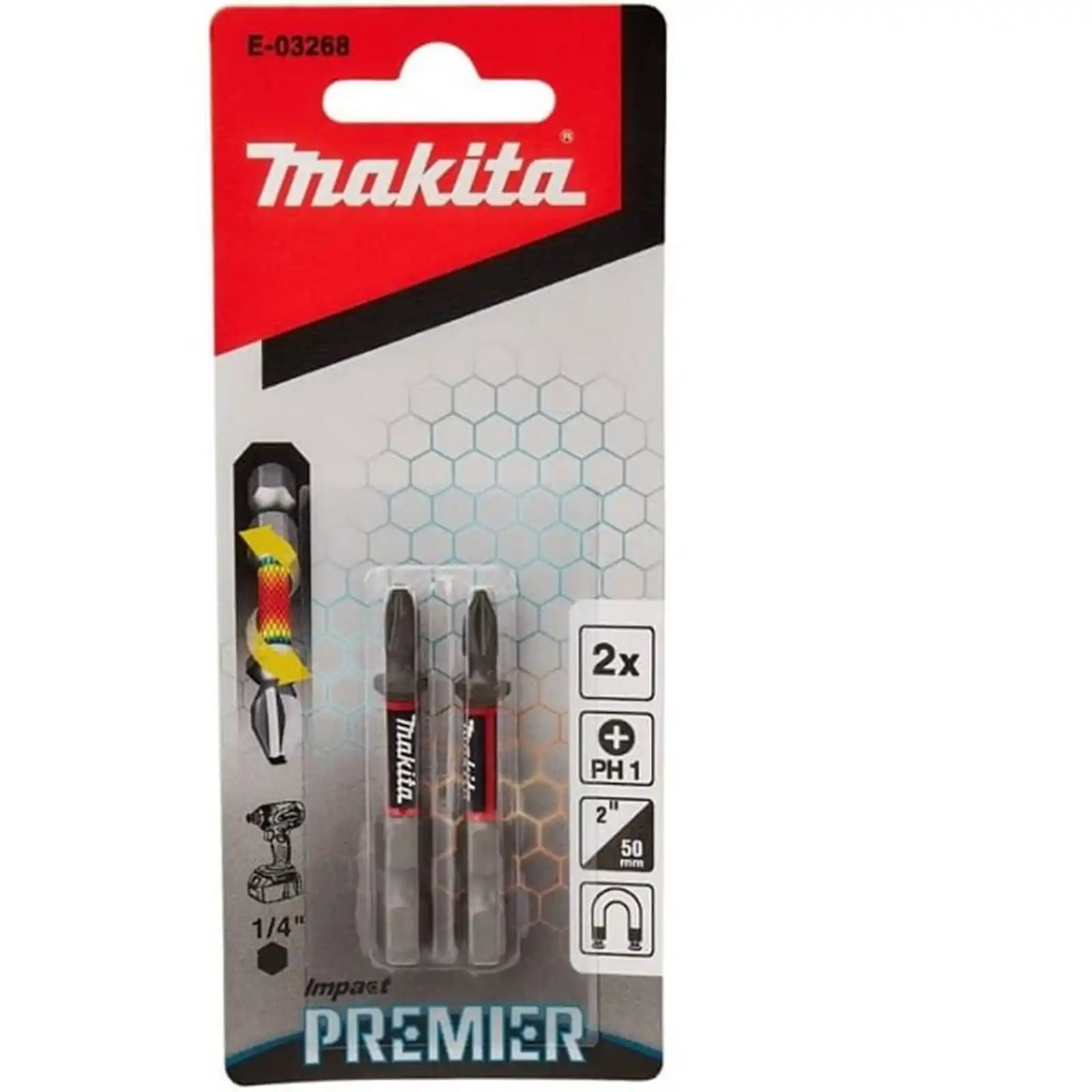 Bit pentru insurubat Makita - BIT IMPACT PREMIER(E-FORM) PH1-50MM 2BUC, Makita