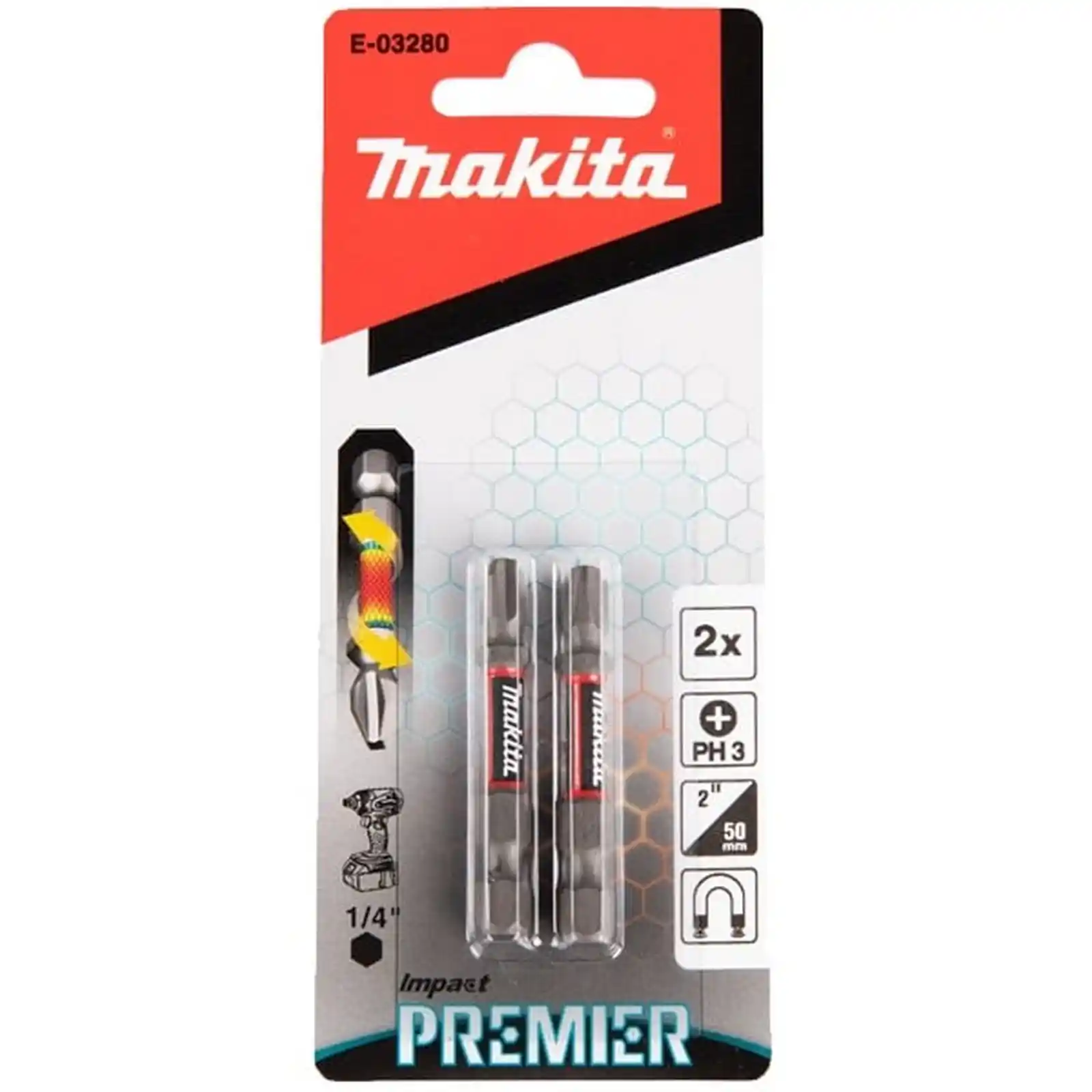 Bit pentru insurubat Makita - BIT IMPACT PREMIER(E-FORM) PH3-50MM 2BUC, Makita
