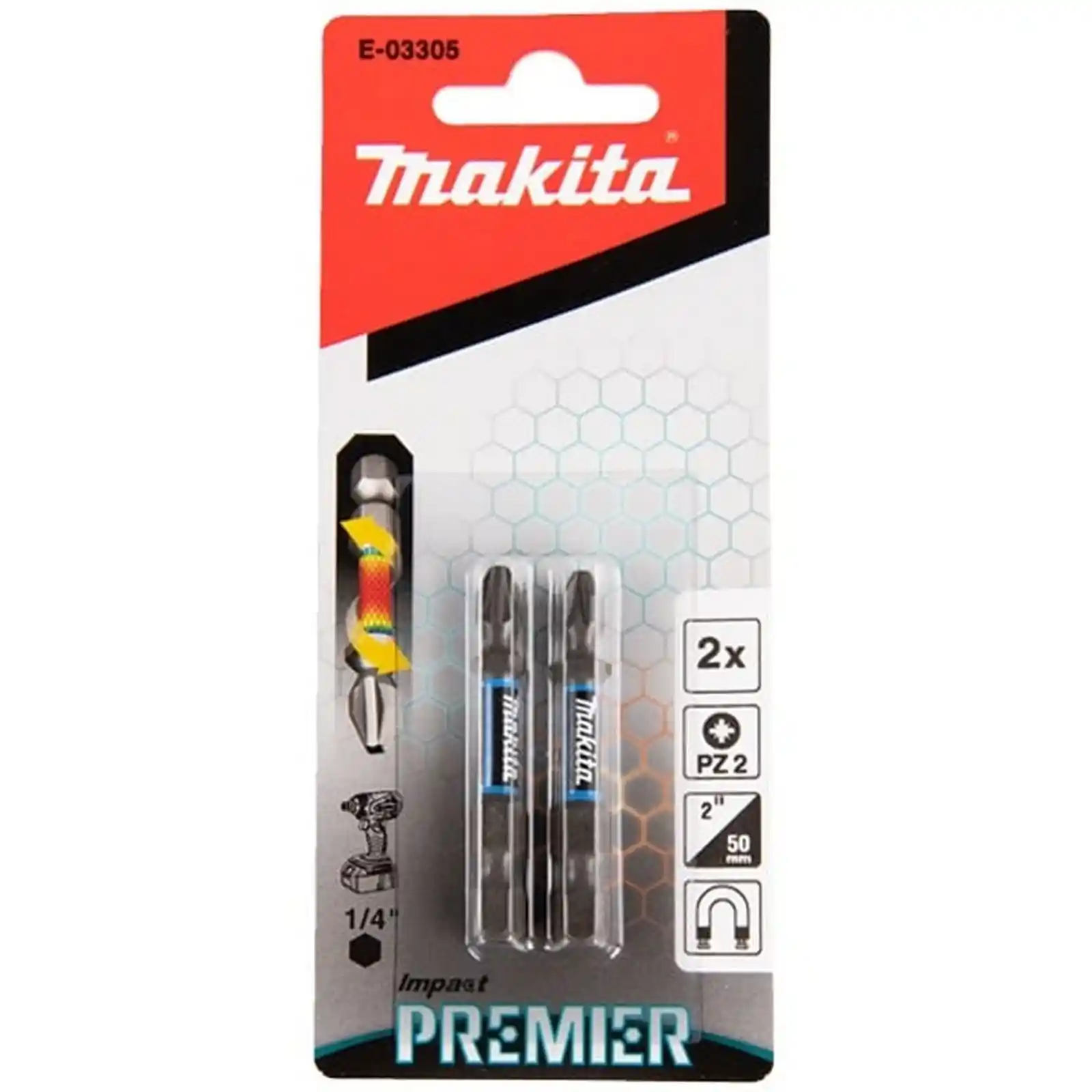 Bit pentru insurubat Makita - BIT IMPACT PREMIER(E-FORM) PZ2-50MM 2BUC, Makita