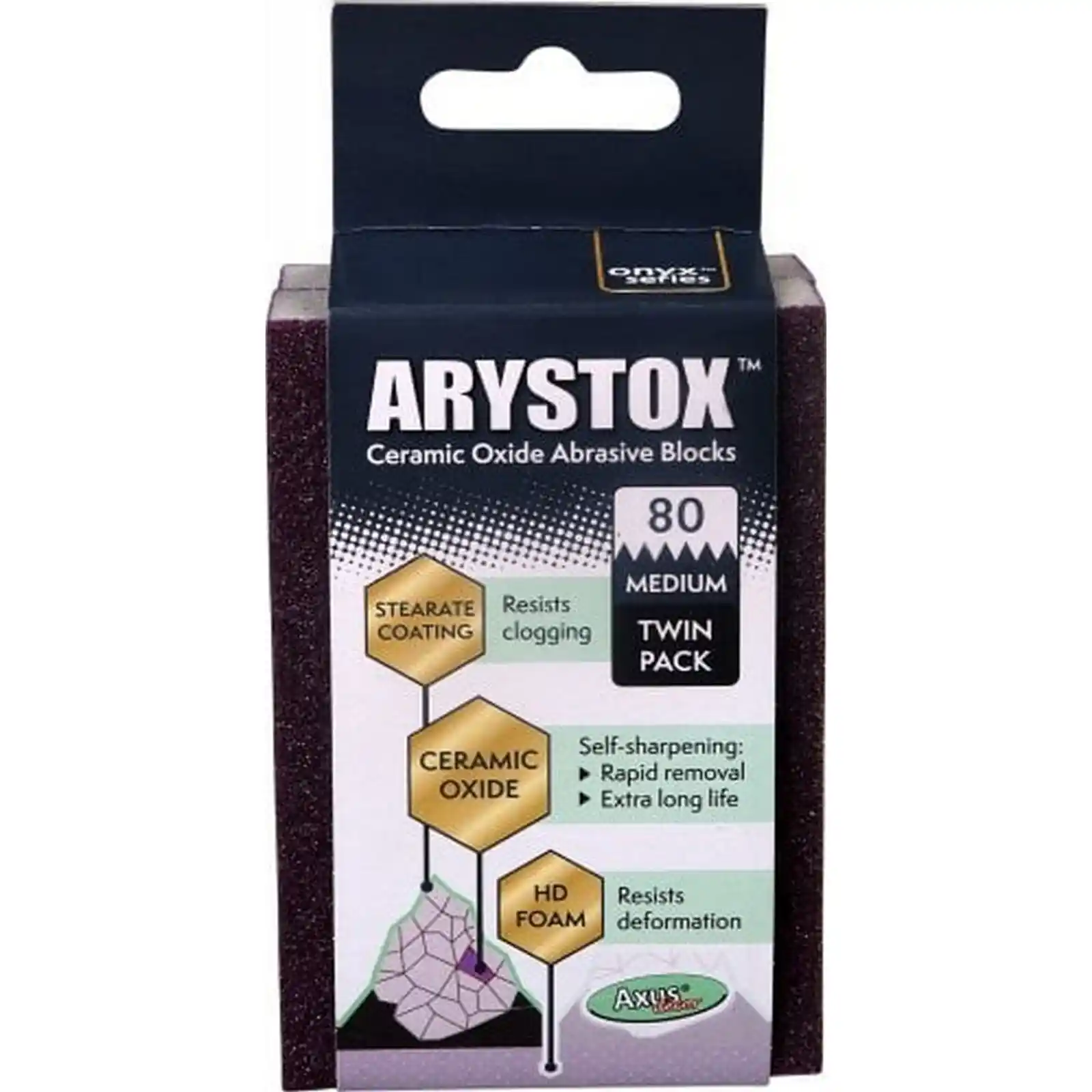 Promotii si oferte - Bureti abrazivi Arystox HD Blocks, P80, Pachet dublu, Axus
