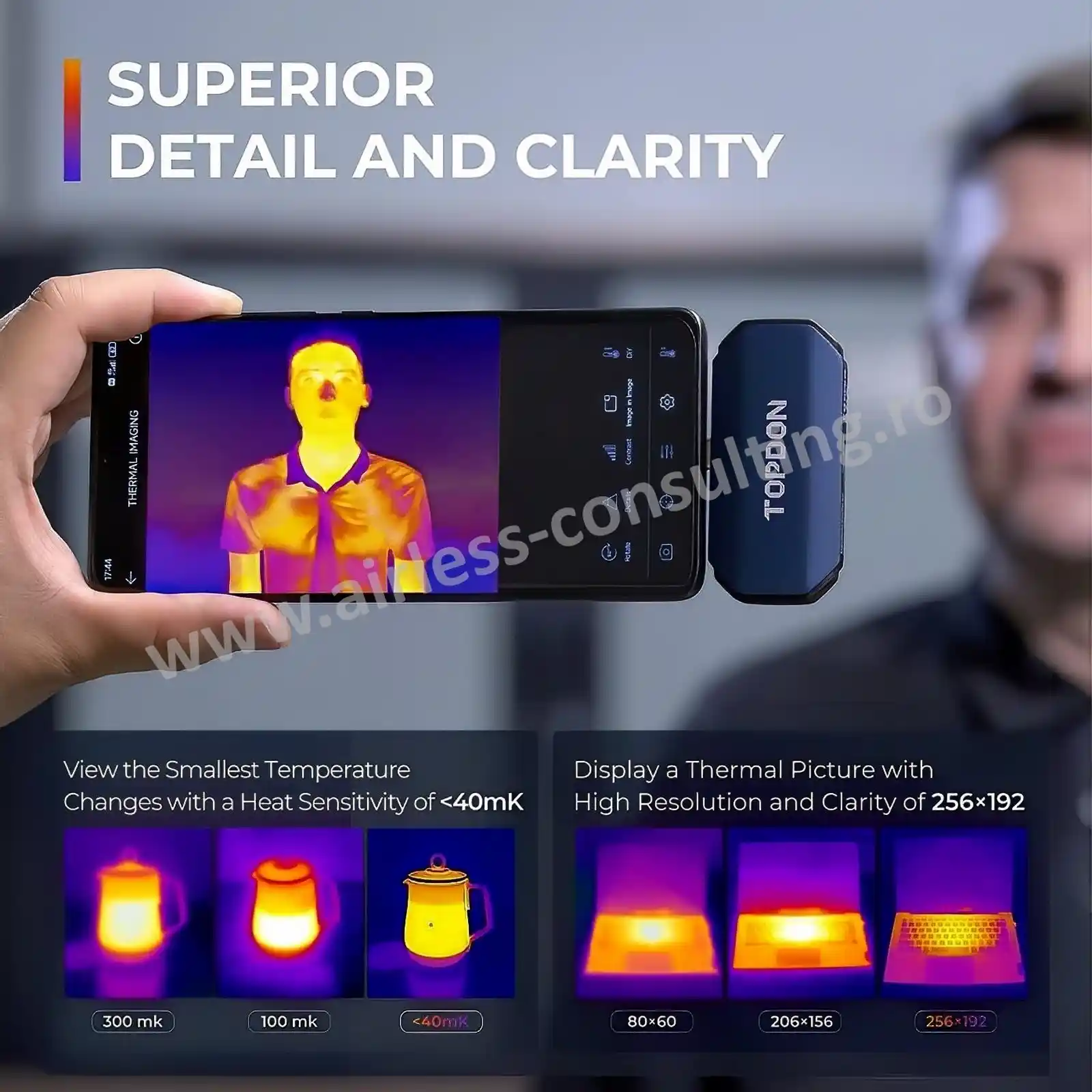 Camera termoviziune externa, Topdon TC001, 25 Hz, pentru Android si Windows [4]