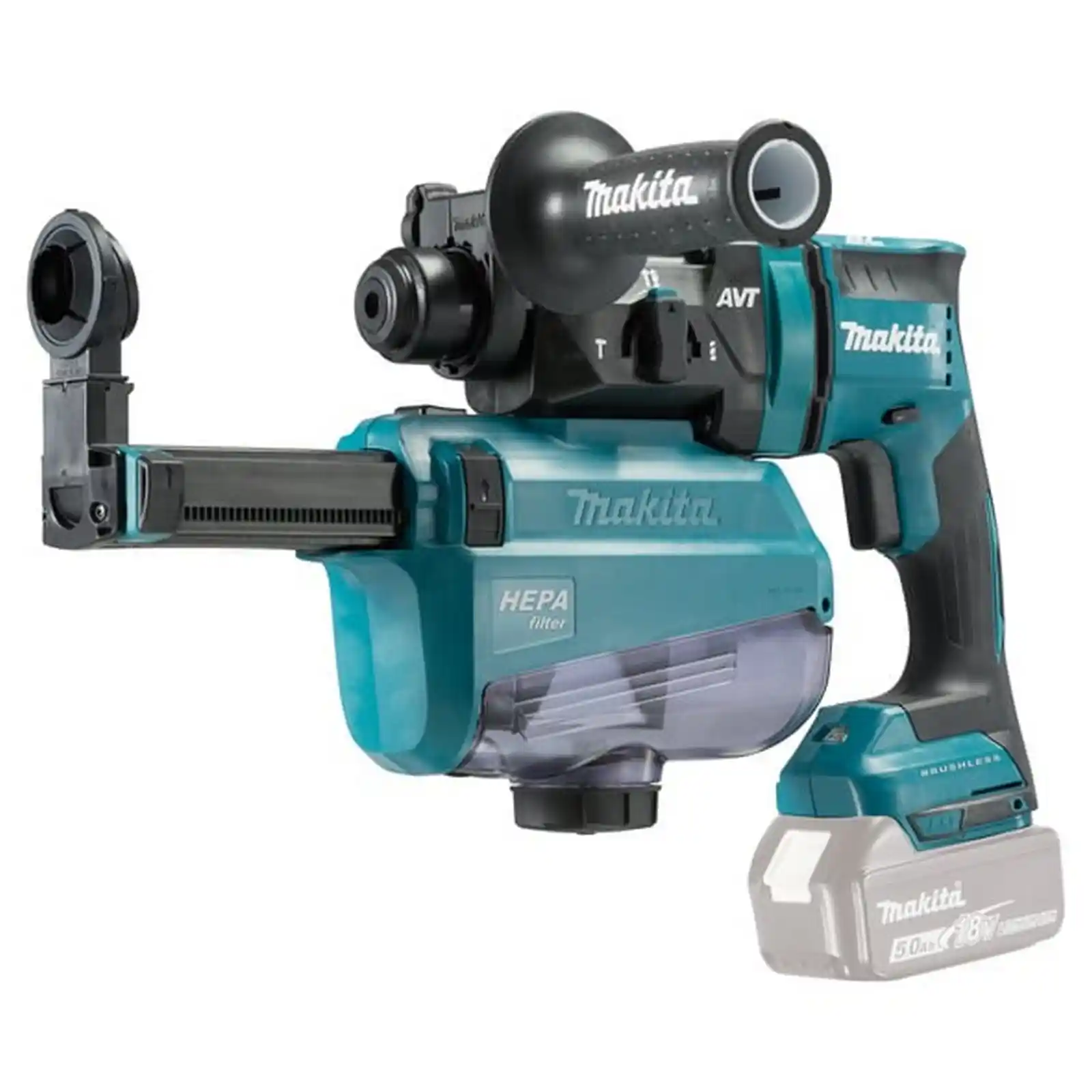 Unelte si scule Makita - Ciocan rotopercutor LXT 18V cu sistem de extractie a prafului, SDS-PLUS, 1,7 J, fara acumulatori, Makita