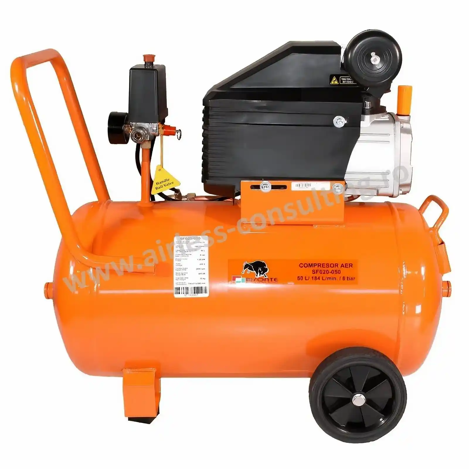 Utilaje profesionale constructii - Compresor aer cu piston, SF020 050, cu ulei, debit aer 187 l/min, 8 bar, 230V