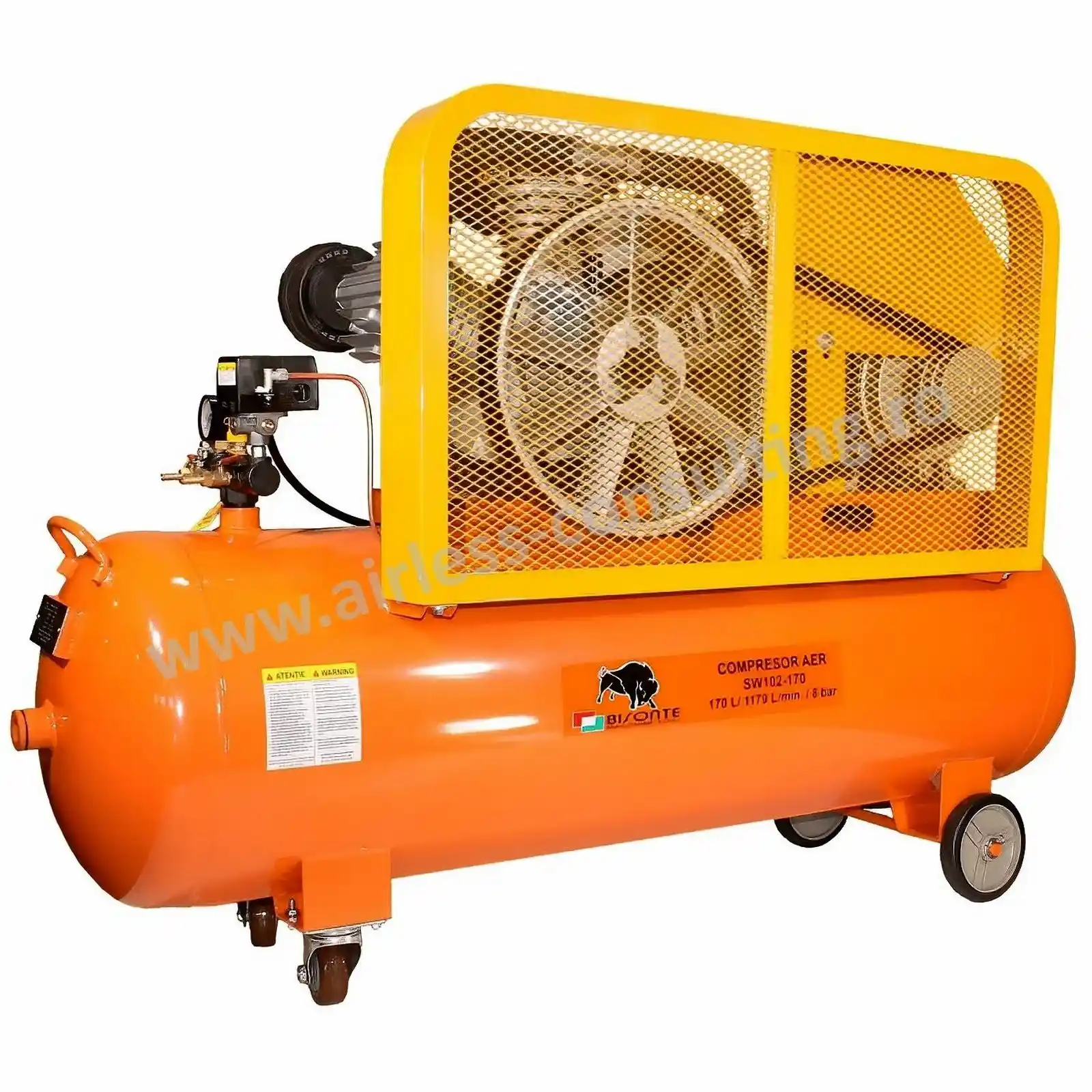 Utilaje profesionale constructii - Compresor aer cu piston, SW102 170, cu ulei, debit aer 1179 l/min, 8 bar, 400V