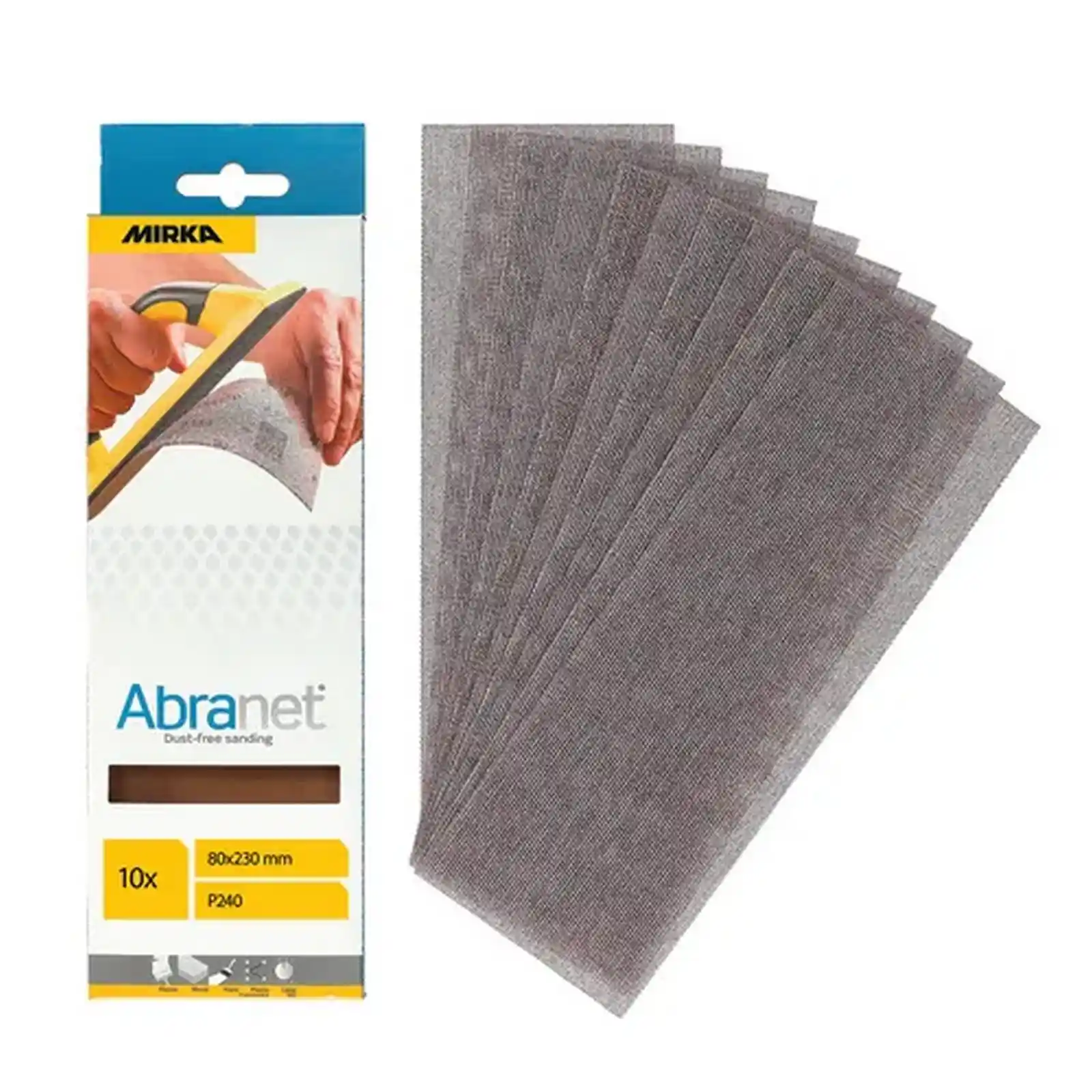 Unelte si scule Mirka - Abraziv Abranet, Grip de 80 x 230mm, P180, 10 bucati/pachet, Mirka