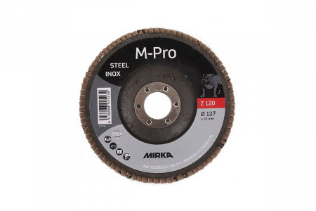Unelte si scule Mirka - Disc abraziv de fibra tip flap M-PRO, 127x22mm, INOX ZIR, P60, 10 bucati/pachet, Mirka