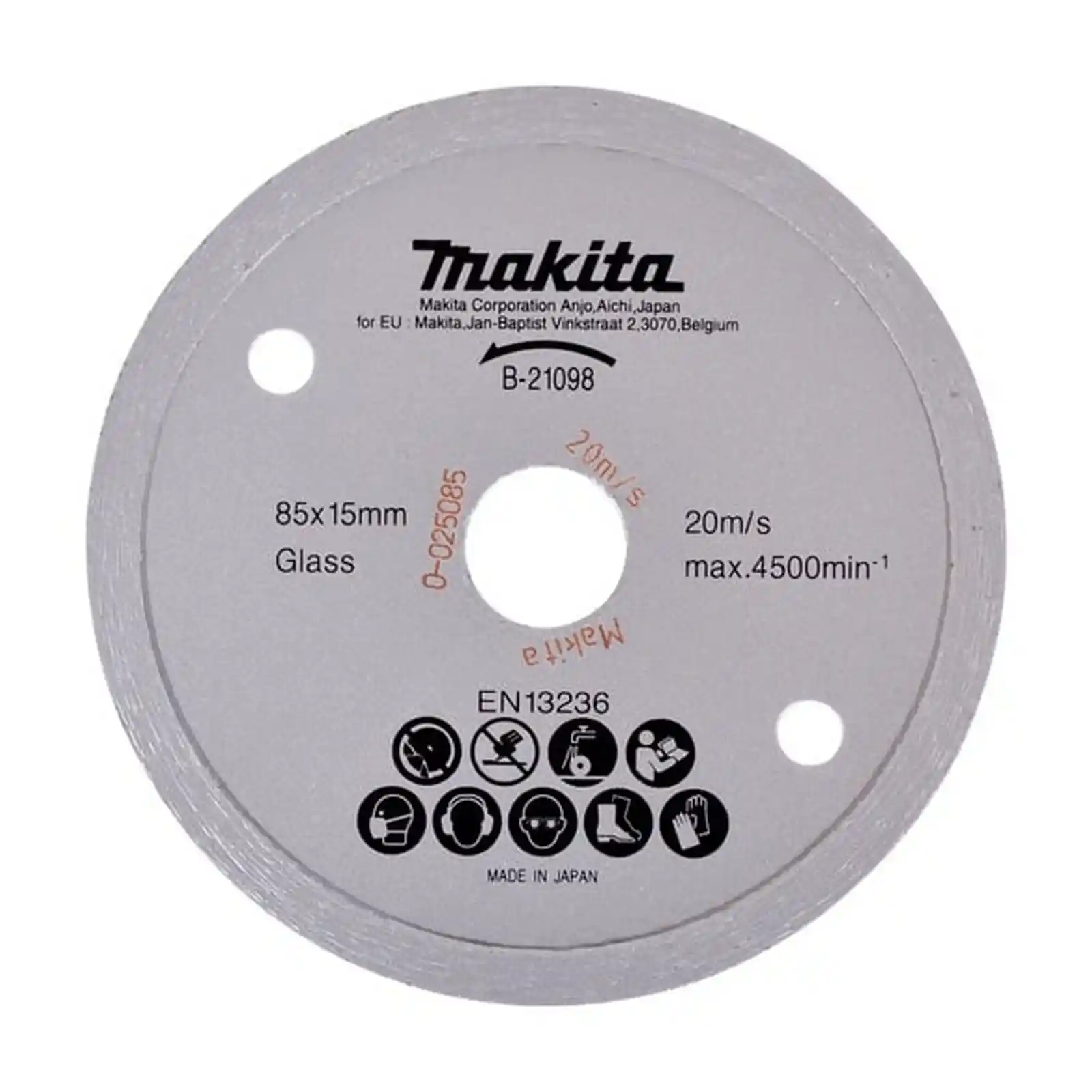 Abrazive Makita - Disc diamantat, 85x1, 8x15mm, s.continuu gresie, sticla umeda CC300D, Makita