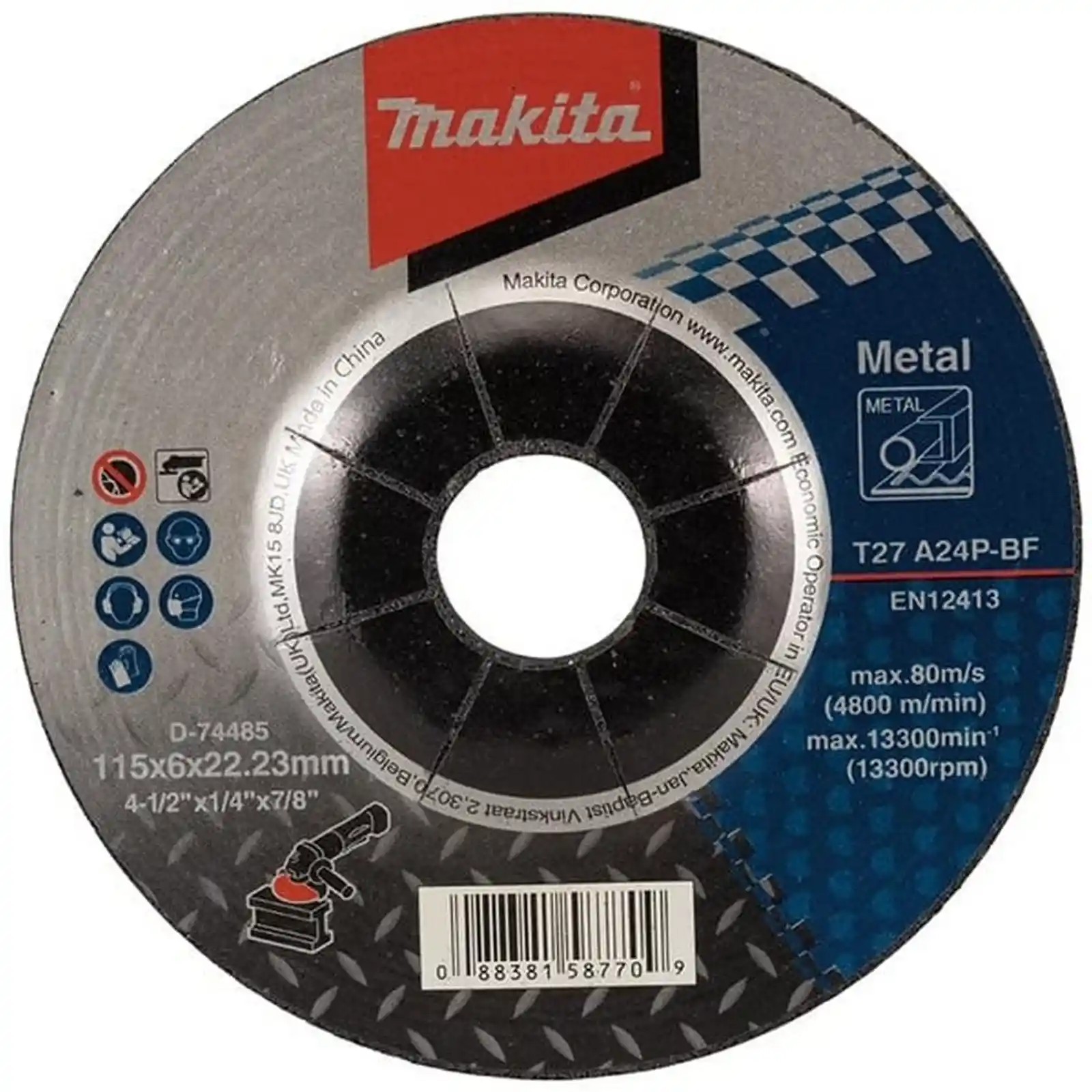 Discuri si accesorii polizoare Makita - DISC POLIZARE /METAL /A24P 115X6.0X22.23, Makita