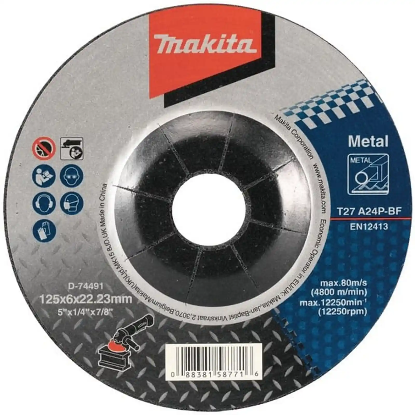 Discuri si accesorii polizoare Makita - DISC POLIZARE /METAL /A24P 125X6.0X22.23, Makita