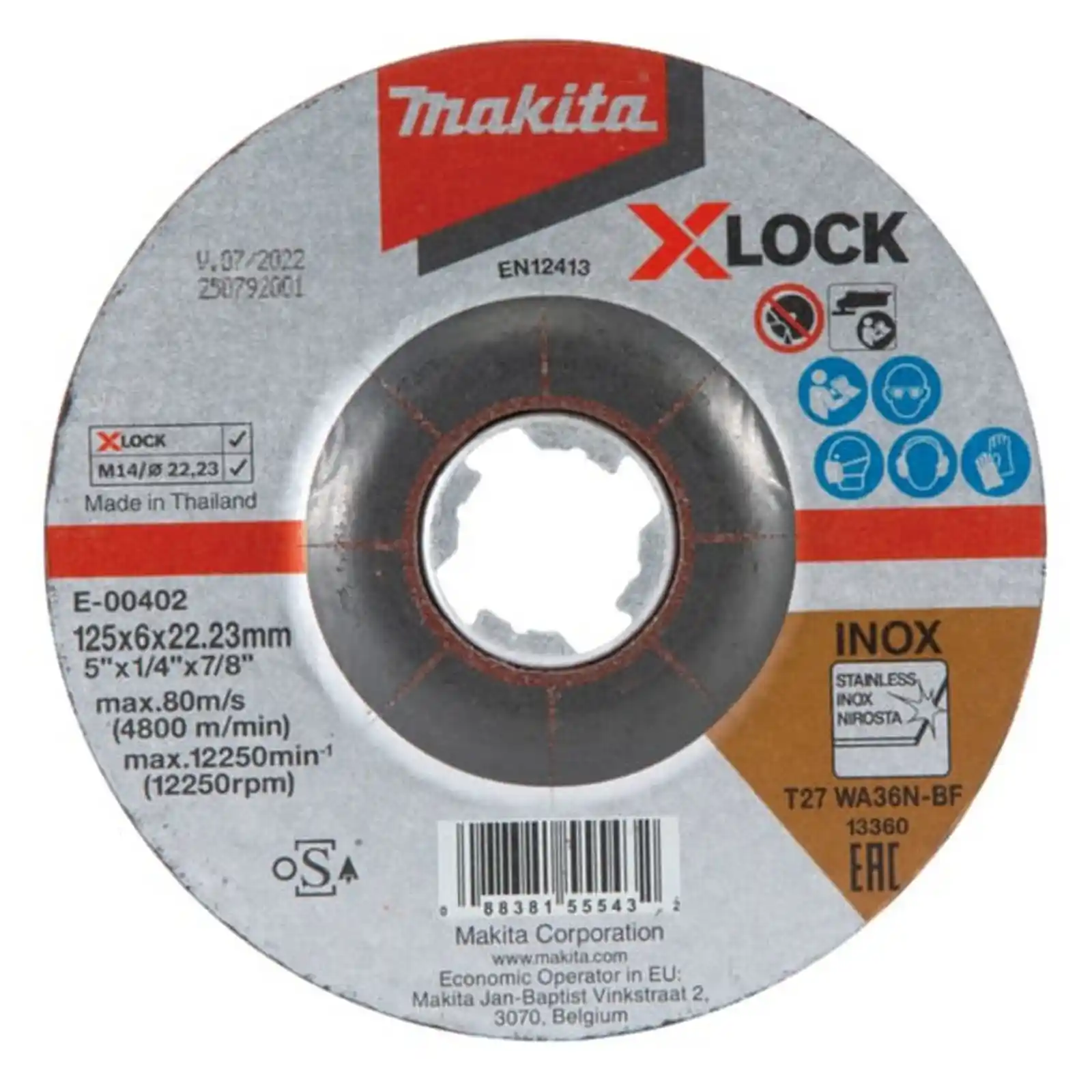 Accesorii Makita - Disc PREMIUM X-LOCK Slefuit INOX, 125mm, Makita