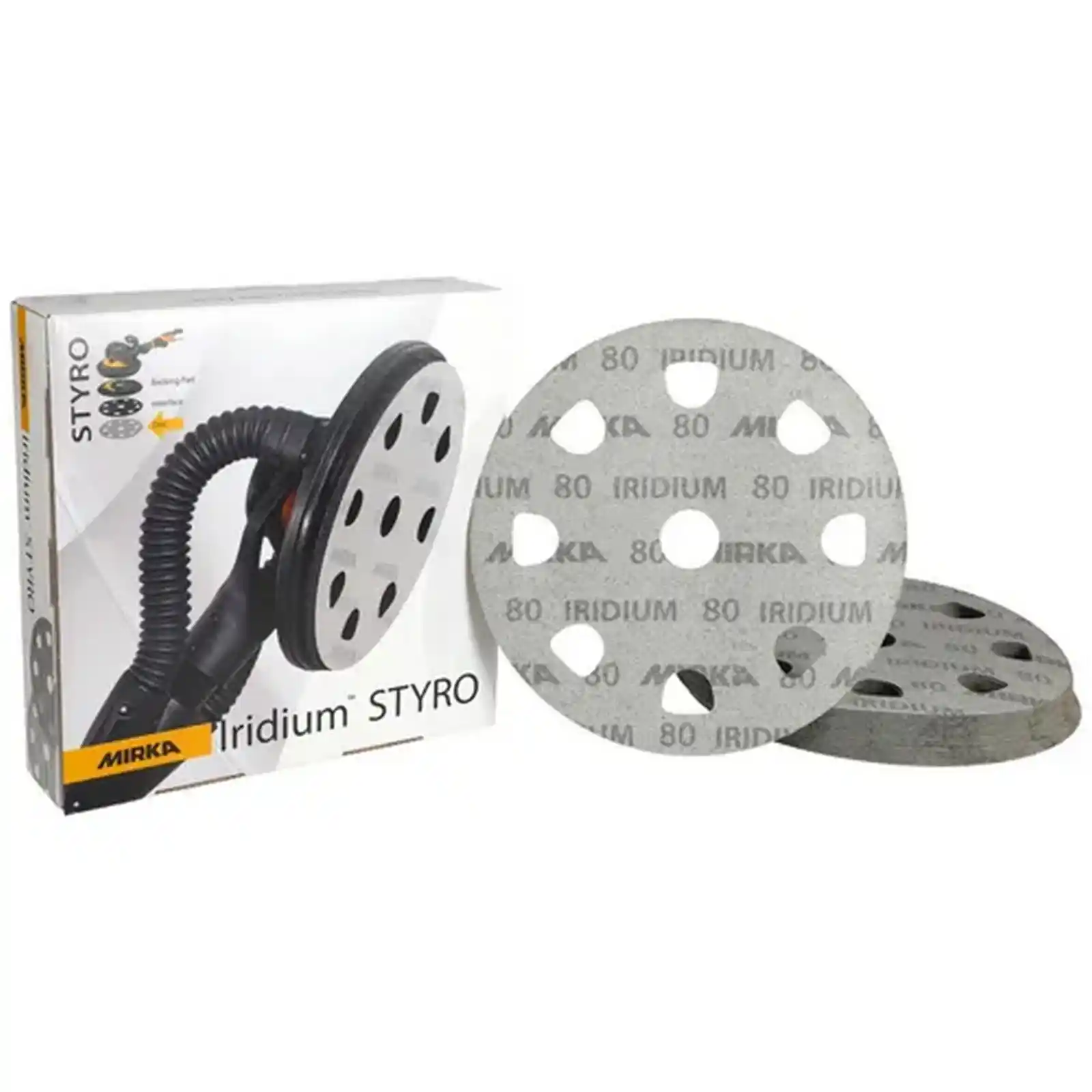 Unelte si scule Mirka - Disc abraziv IRIDIUM, 225mm, Grip 9H Styro, P40, 25 buc/pachet, Mirka