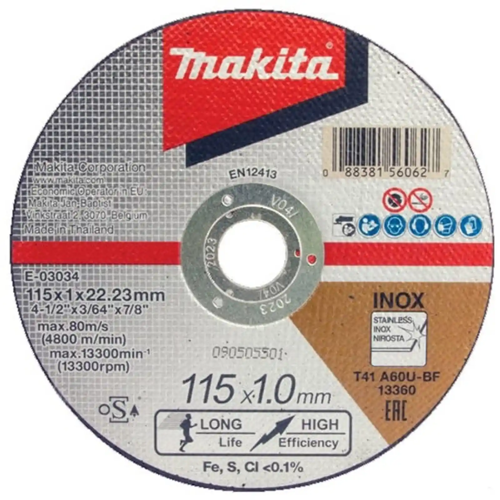 Accesorii Makita - DISC TAIERE INOX 115x1.0x22.23MM, Makita