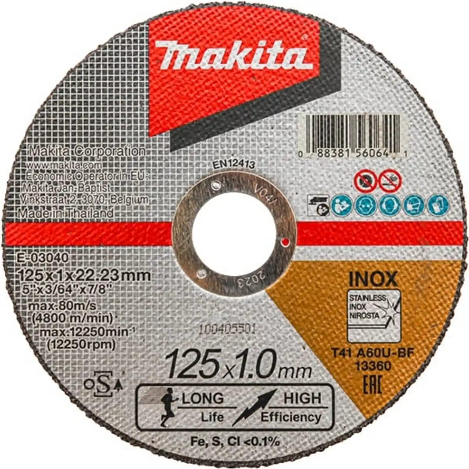 Accesorii Makita - DISC TAIERE INOX 125X1.0X22, Makita