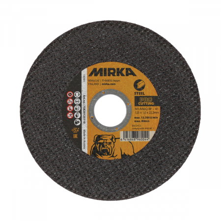 Taiere si slefuire Mirka - Disc taiere Mirka PRO 125x1,0x22,2mm M1A60Q-BF Otel, 25 bucati/pachet, Mirka