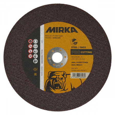 Taiere si slefuire Mirka - Disc taiere Mirka PRO 230x2,0x22,2mm M1A30Q-BF Inox/Otel, 25 bucati/pachet, Mirka