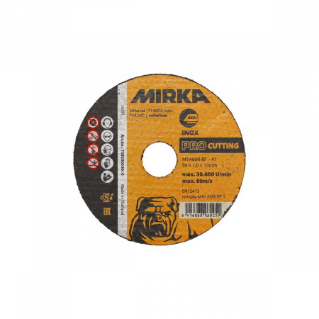 Taiere si slefuire Mirka - Disc taiere Mirka PRO Cutting 50x1,0x10mm M1A60R-BF Inox, 25 bucati/pachet, Mirka