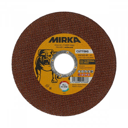 Taiere si slefuire Mirka - Disc taiere multiplu Mirka 115x1,0x22,2mm M4C60R-BF Inox/Otel, 25 bucati/pachet, Mirka