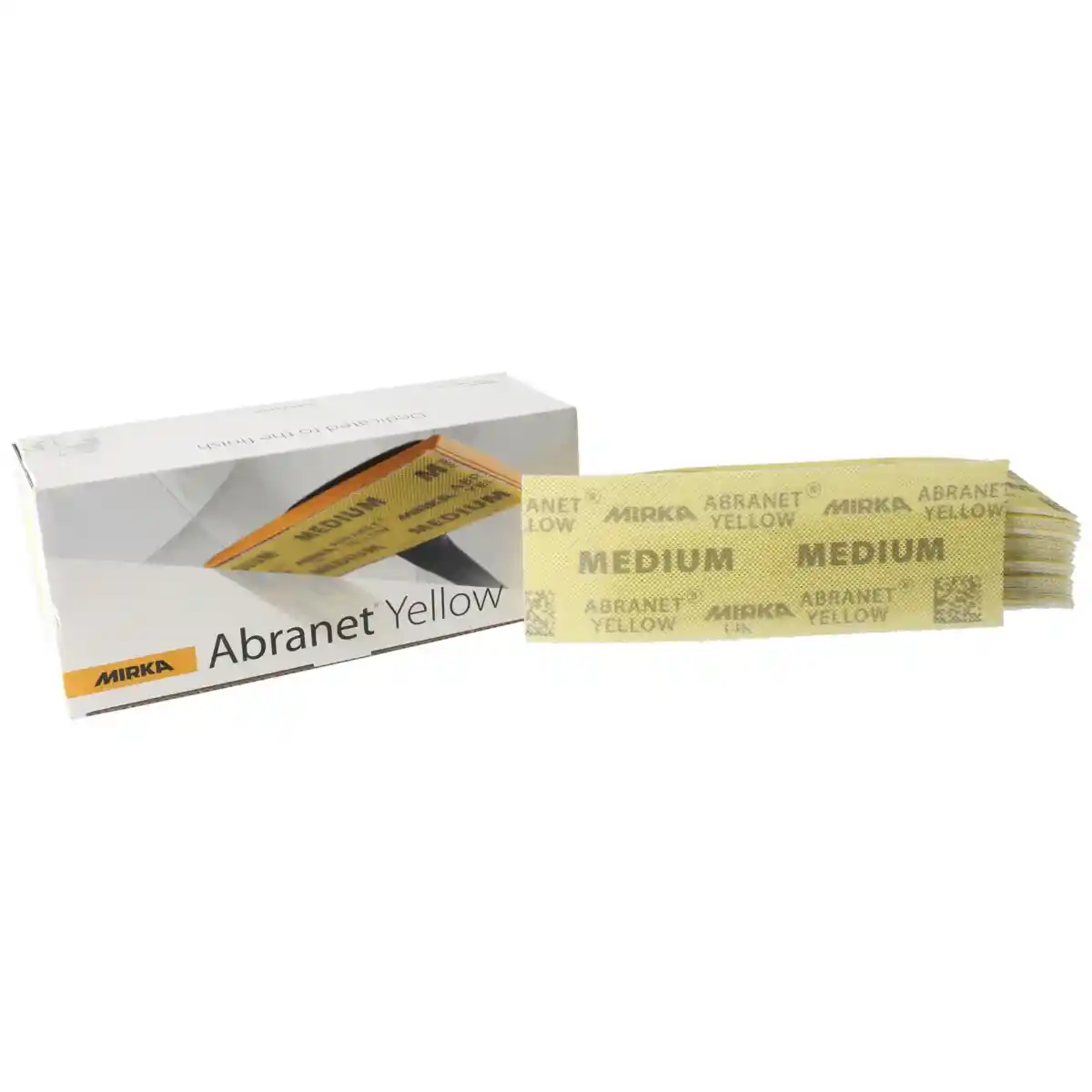 Foi abrazive Mirka, P240, Abranet Yellow, 80x230mm, Fina, pentru slefuire curata si eficienta, 20 de buc/set [1]