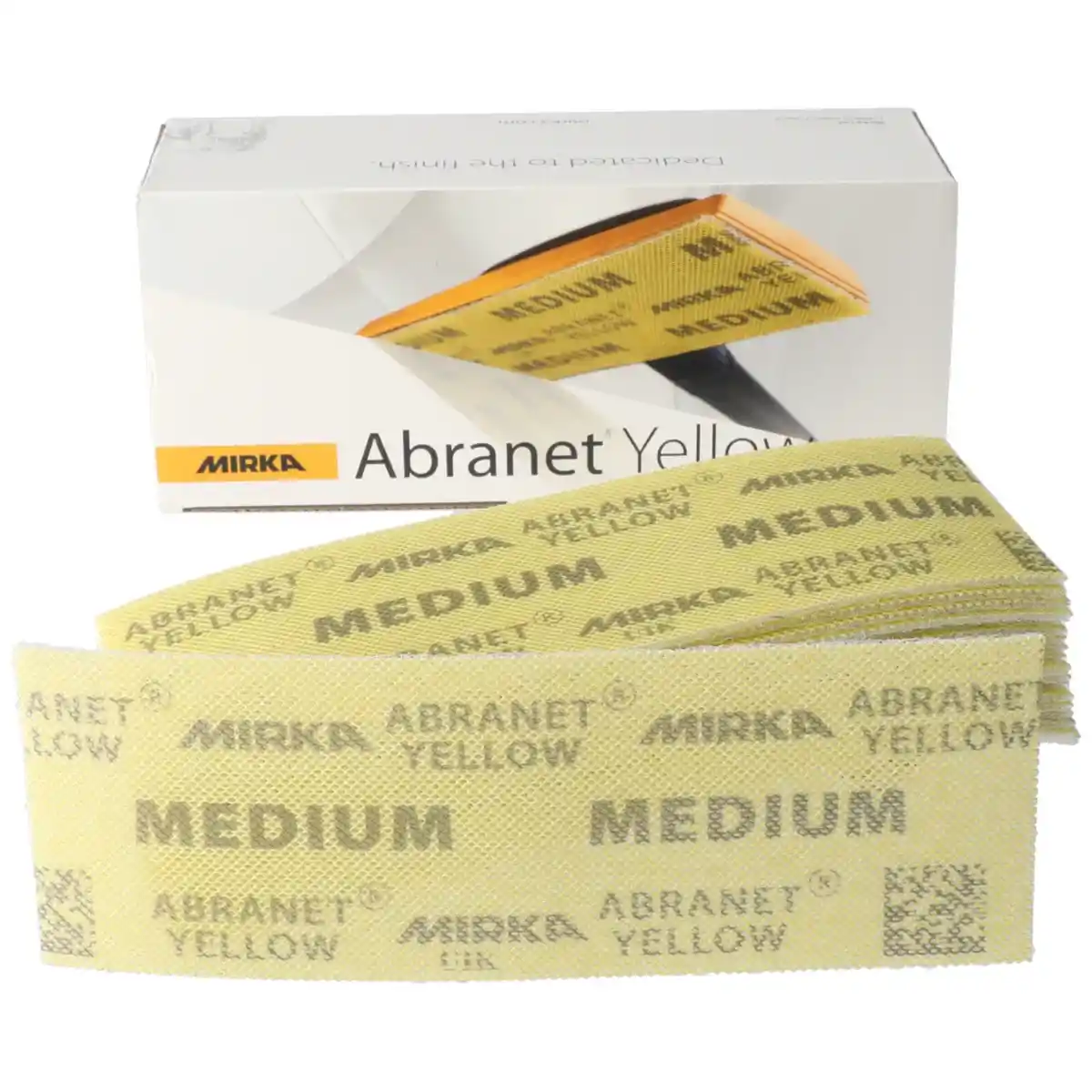 Abrazive ( smirghel) la bucata pentru slefuit - Foi abrazive Mirka, P80, Abranet Yellow, 80x230mm, Coarse, pentru slefuire curata si eficienta, 20 de buc/set