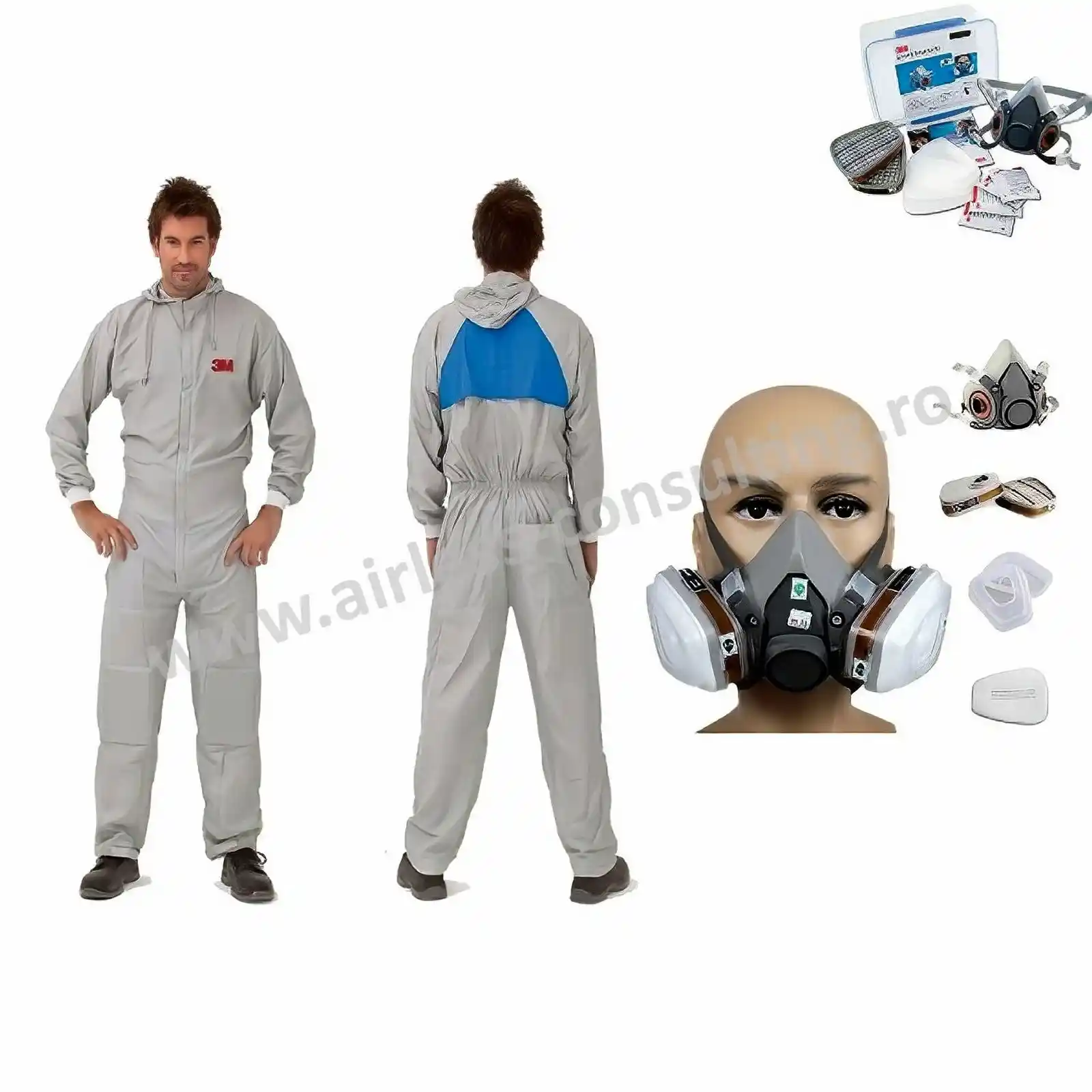 Mascare si Protectie - Echipament complet 3M de protectie pentru santier