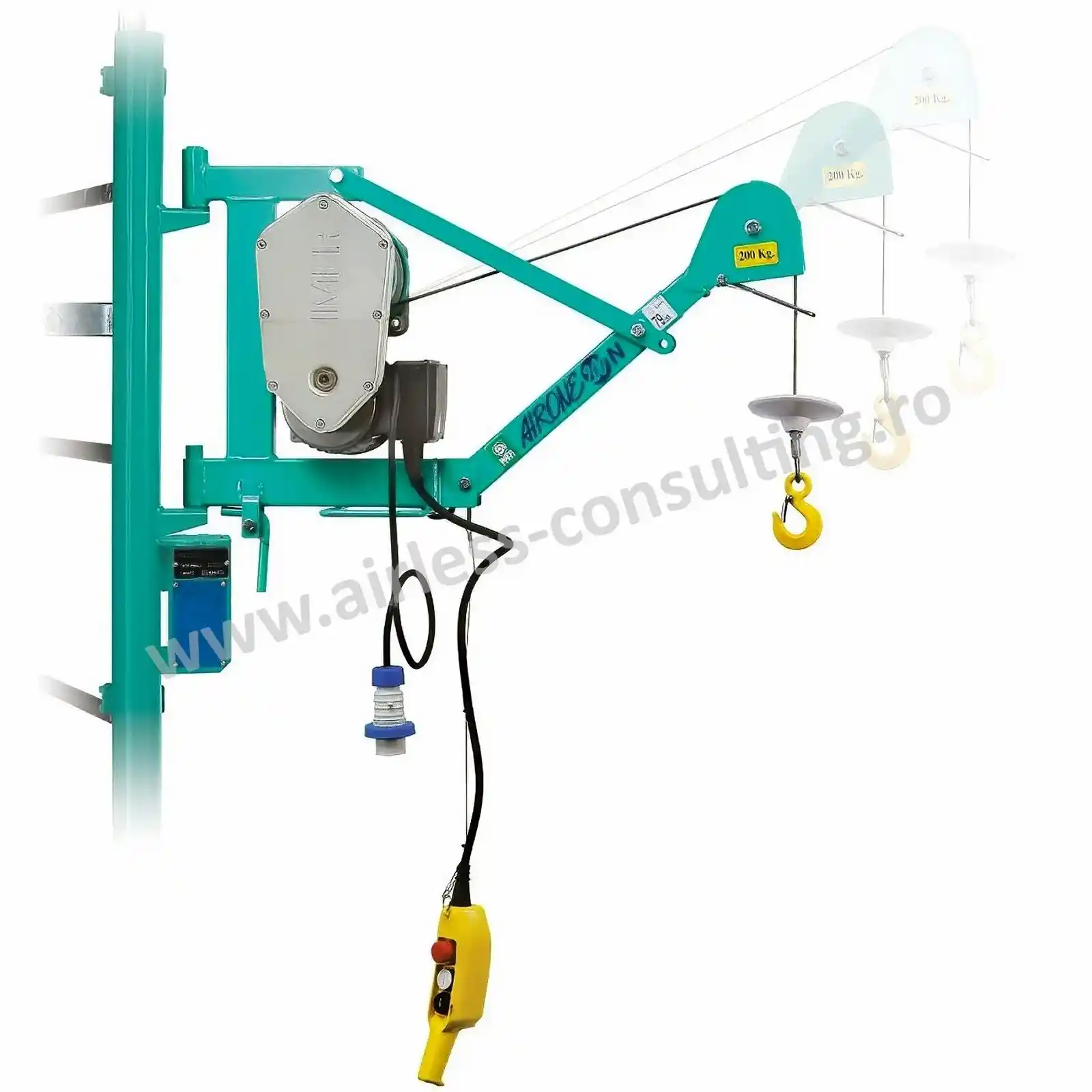 Utilaje profesionale constructii - Electropalan cu brat extensibil, AIRONE 200 N, IMER, 230V, 0.75 kW