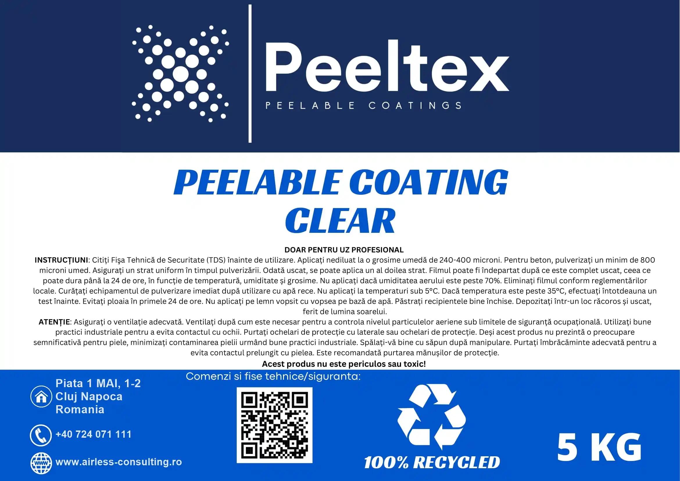 Folie lichida, de protectie pentru interior, PEELTEX CLEAR, 5 kg [1]