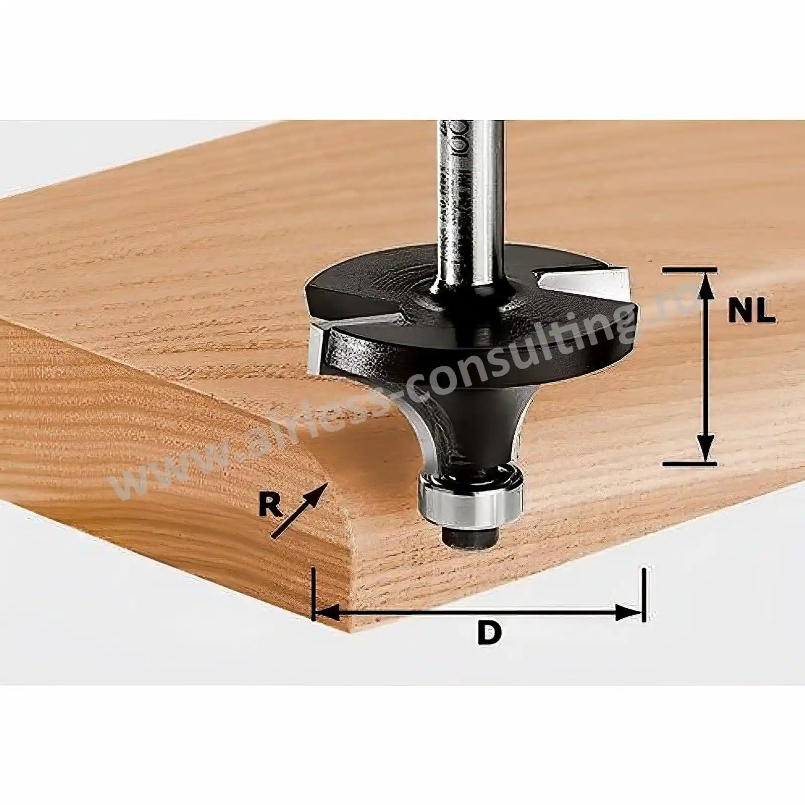 Freza de rotunjit HW S8 D28,7/R8 KL Festool