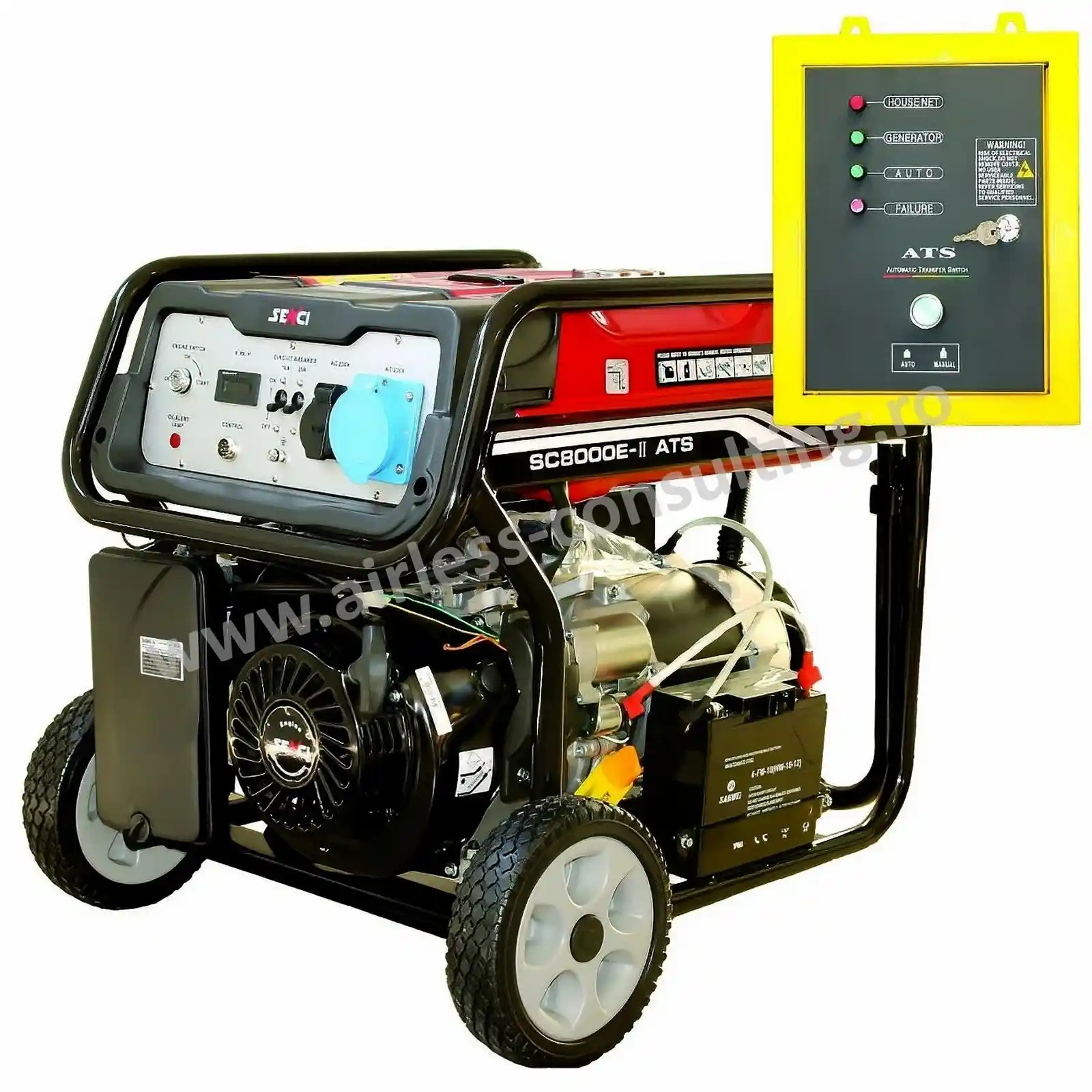 Generatoare - Generator de curent pe benzina, SC 8000 ATS TOP, 7 kW, 230V