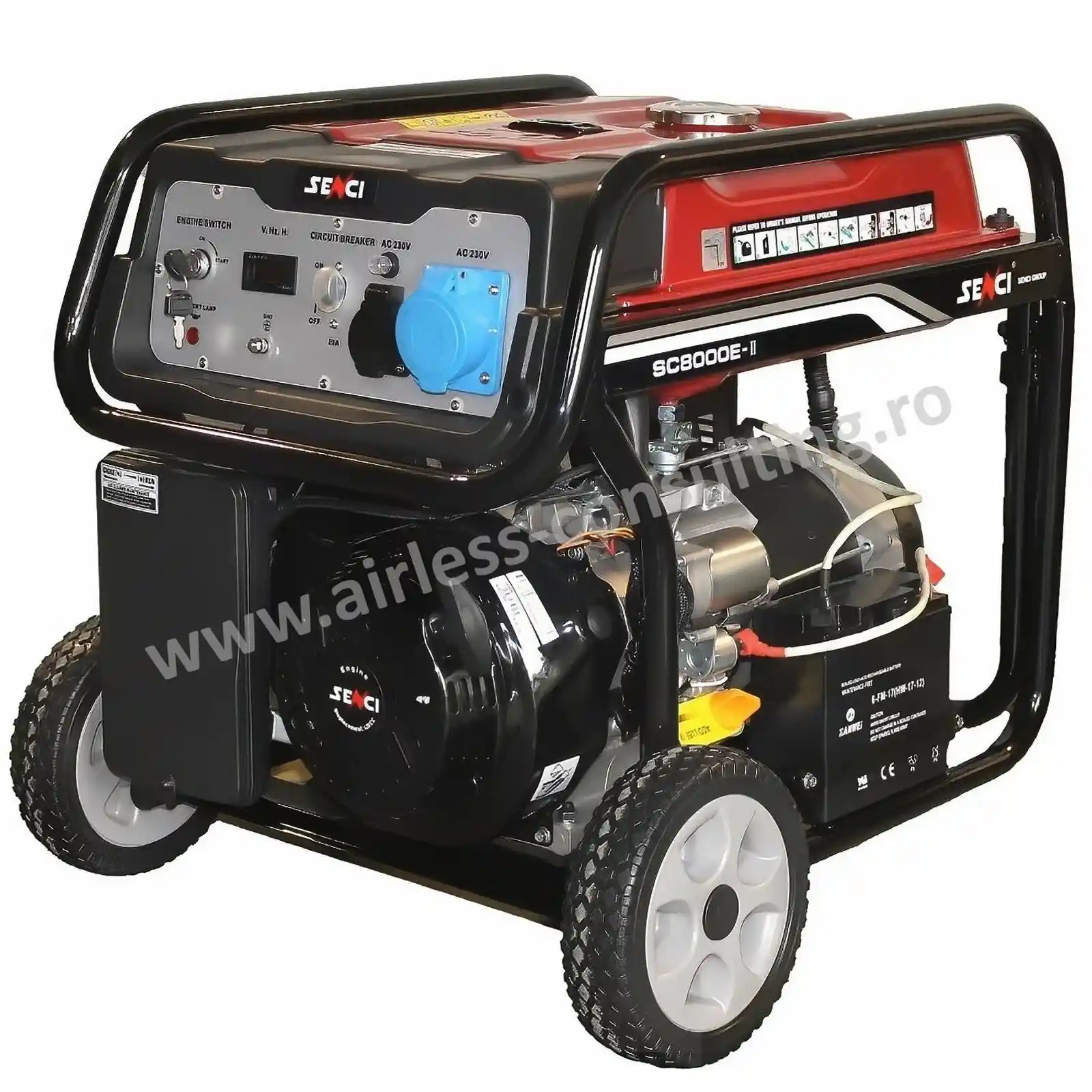 Generatoare - Generator de curent pe benzina, SC 8000E TOP, 7 kW, 230V