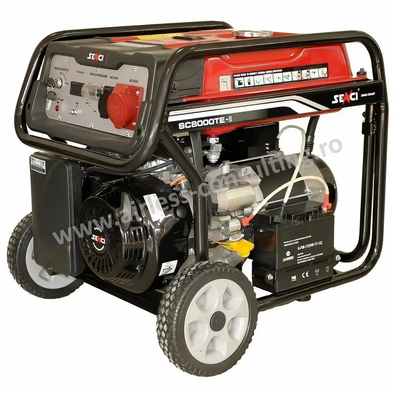 Generatoare - Generator de curent pe benzina, SC 8000TE TOP, 7 kW, 400V