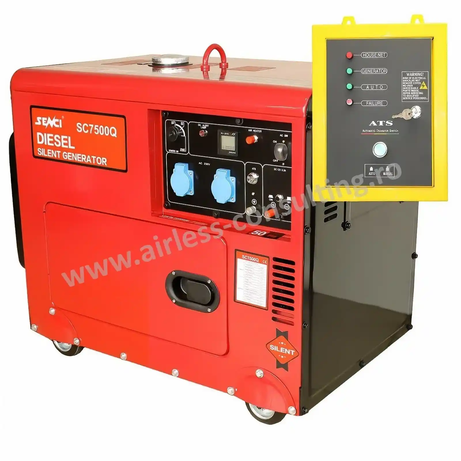 Generatoare - Generator rezidential de curent insonorizat, SC 7500Q, diesel, 6 kW, 230V
