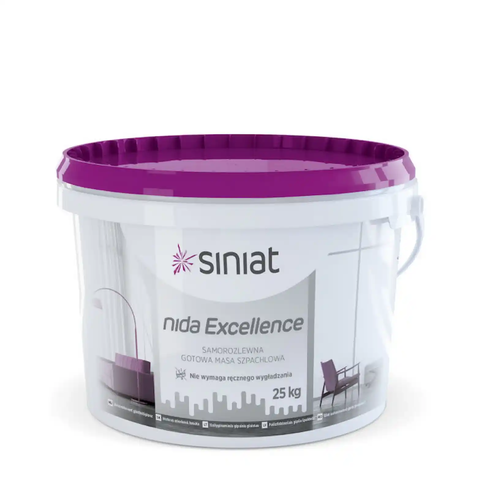 Materiale constructii - Glet autonivelant, gata preparat, la galeata, Nida EXCELLENCE, Siniat, 25 Kg